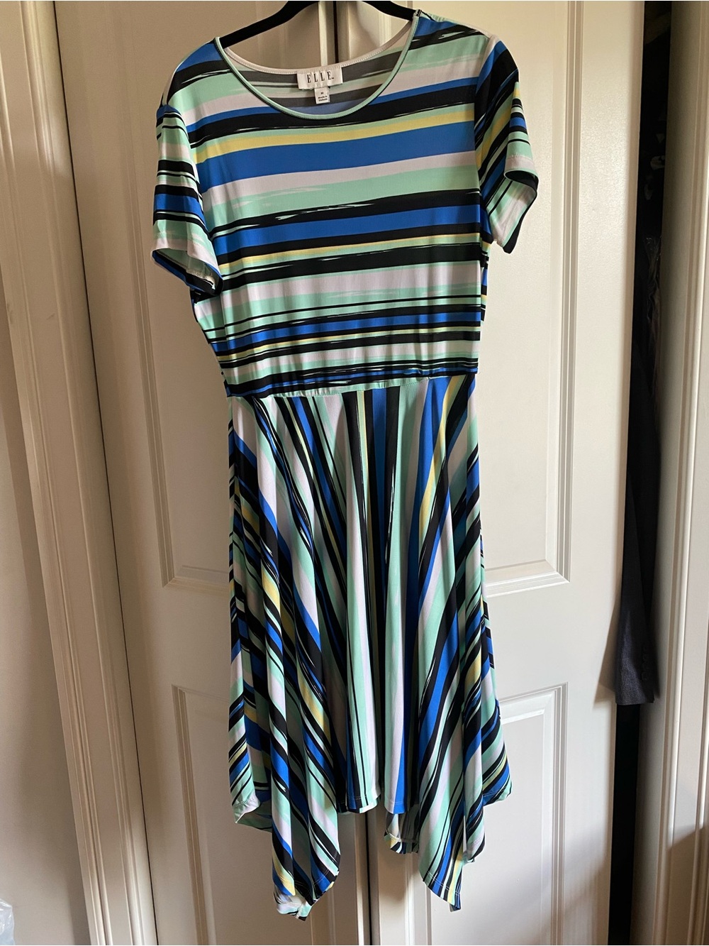 Elle Striped Handkerchief Hem Dress